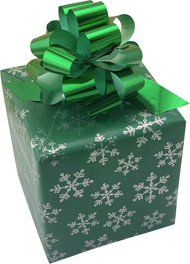 Metallic Emerald Green Pull Bows - 5" Wide, Set of 10, St. Patrick's Day, Easter, Spring, Earth Day, Wreath, Swag, Garland, Gift Wrap, Baskets, Fundraiser, Birthday, Party Decor, Office