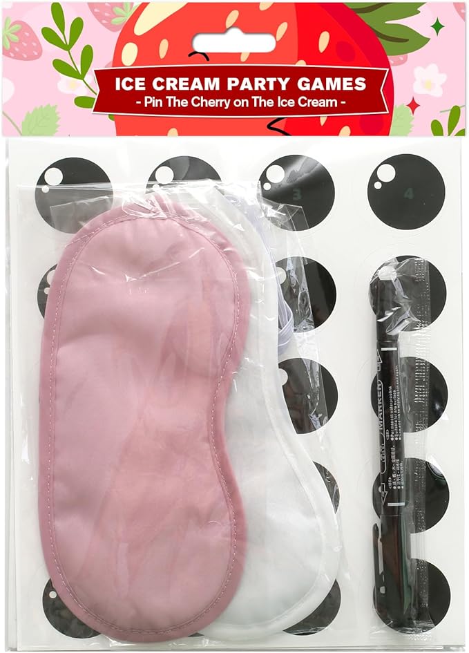 PARTYLOUD Strawberry Party Games, Pin The Eyes on The Strawberry, 1st 2nd Birthday Party Games Berry First Birthday Decorations 20 Guests