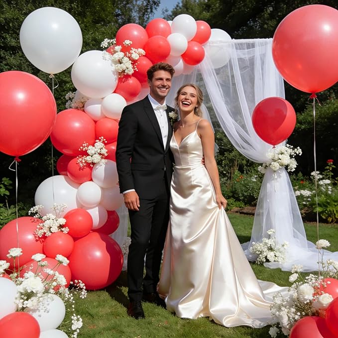 110pcs Coral Red Balloon 12 Inch, Coral Red Latex Balloons for Birthday Party Baby Shower Wedding(with 2 Ribbons).
