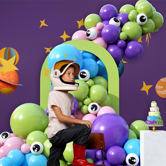 Blue Purple Balloons Arch for Kids Theme Party Decorations, Blue and Purple Balloons Garland Kit, Pink Green Latex Balloon for Boys Theme Birthday Baby Shower Party Decorations