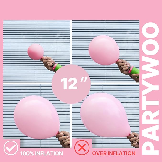 PartyWoo Pink Balloons 66pcs 12 Inch Pearl Metallic Mauve Magenta Fuchsia Hot Pink Confetti Latex Balloons for Gender Reveal Bridal Shower Baby Shower Princess Theme Birthday Party Decorations