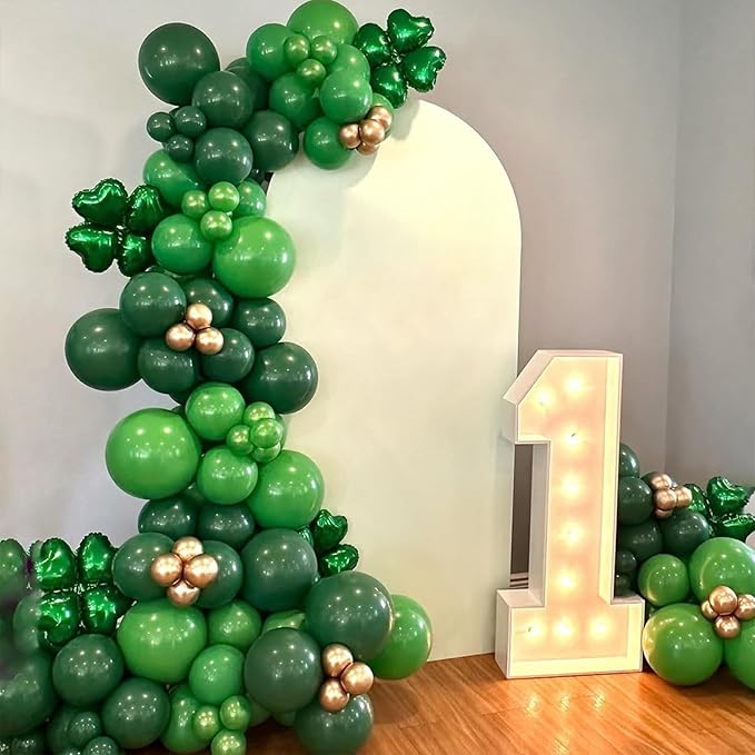 Green Balloons Balloons Garland Arch Kit, Dark Green and Lime Green Latex Balloons for St. Patrick's Day, Baby Shower, Jungle Birthday Party Decorations