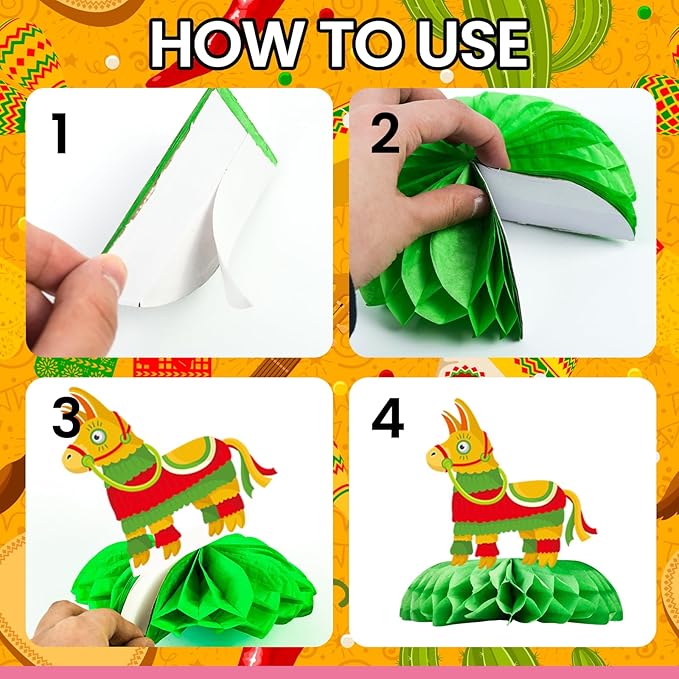 Cinco de Mayo Decorations 9 Pcs Fiesta Table Centerpieces, Mexican Party Decorations Table Toppers Set, Fiesta Party Supplies for Taco Bar Birthday Celebrations, Mexican Fiesta Party Decor
