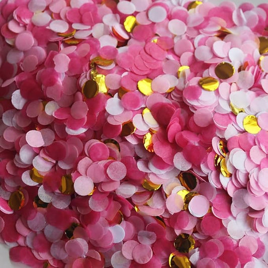 10mm Small Circle Confetti for Party Decor - Pack of 30 Grams - Pink Gold