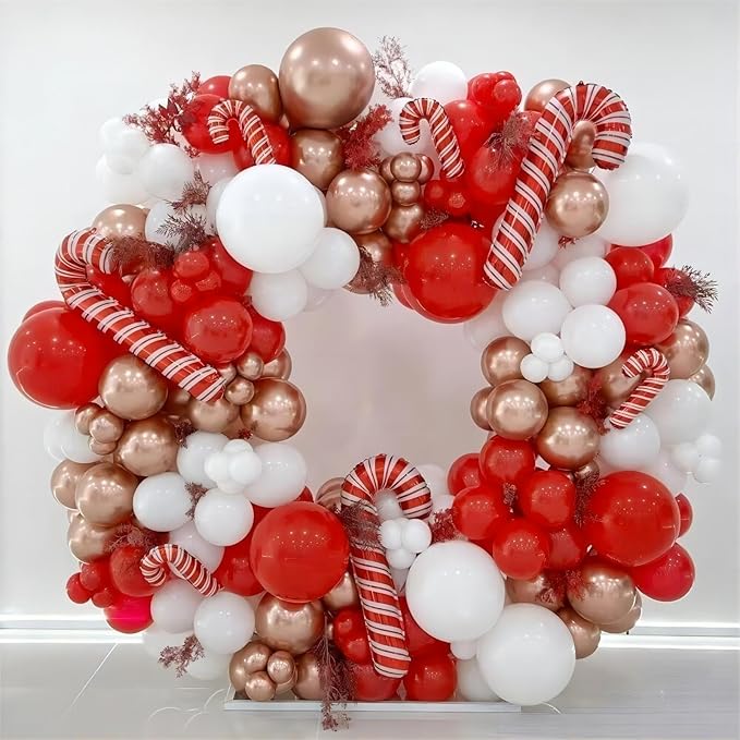 130pcs Red and White Balloons Garland Arch Kit, 18 12 10 5 Inch Different Sizes Pack Red White Latex Balloon for Wedding Baby Shower Birthday Christmas Party Garland Decoration