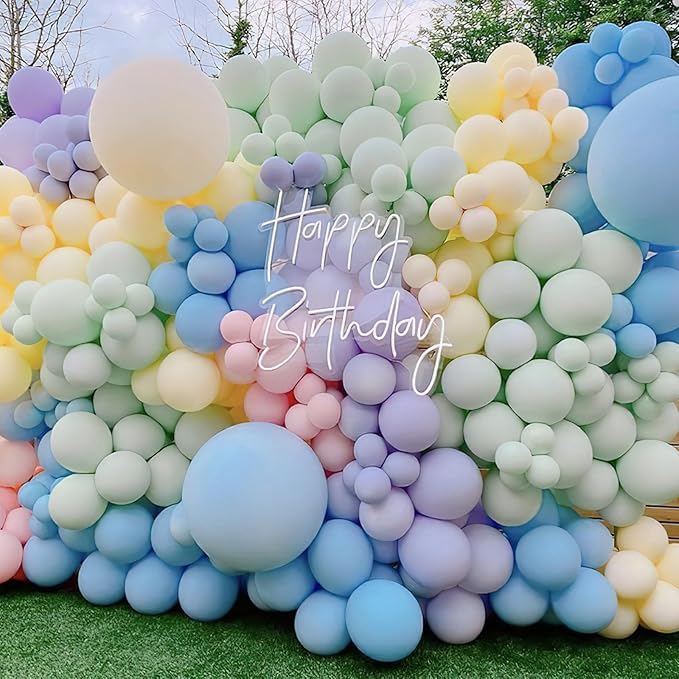 PartyWoo Pastel Balloons 20pcs 18 Inch Pastel Rainbow Latex Balloons for Baby Shower Gender Reveal Engagement Bachelorette Easter Bridal Shower Anniversary Retirement Birthday Party Decorations