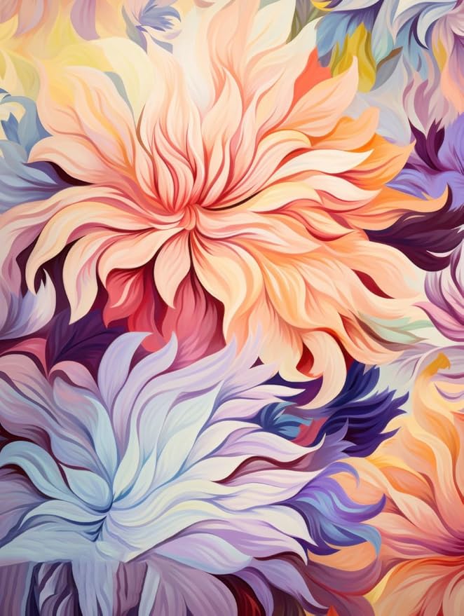 Waterproof Floral 7x12 Outdoor Rug Modern Vibrant Rugs for Balcony Patio Porch Garden Camping Pool Machine Washable Non Shed Outside Carpet Unique Easy Clean Flower Mat Lavender Peach