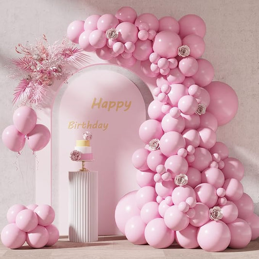 RUBFAC 87pcs Light Pink Balloons Different Sizes 18 12 10 5 Inches for Garland Arch, Premium Pastel Pink Balloons for Valentine's Day Girl Birthday Wedding Baby Shower Bridal Shower Party Decorations