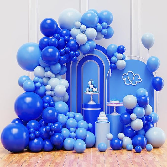Blue Balloons Balloons Garland Arch Kit, Assorted Blue Balloons, Royal Blue and Light Blue Latex Balloons for Birthday, Baby Shower, Graduation Party Decorations