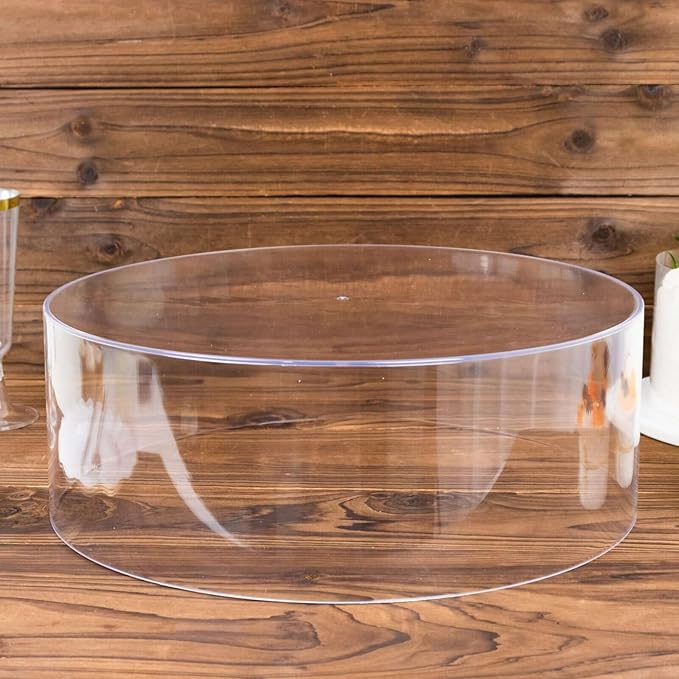 Efavormart 14" Round Clear Acrylic Cake Stand, Transparent Fillable Display Box, Pedestal Riser with Hollow Bottom for Weddings, Parties, Banquets, and Creative Dessert Displays