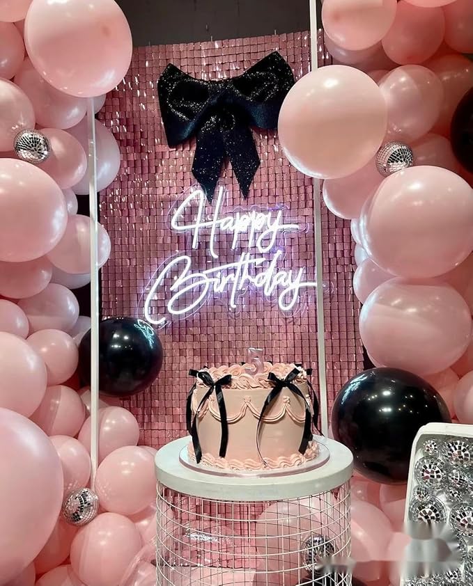 Pink Black Balloon Garland 138 PCS 18In 10In 5In Latex Balloons Arch Kit for Bachelorette Bridal Shower Baby Shower Birthday Graduation Anniversary Party Decors (Pink Black)