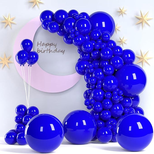 Royal Blue Balloons, 140pcs 18 12 10 5 Inch Different Sizes Pack Party Latex Balloons for Birthday Halloween Holiday Balloon Garland as Party Decorations