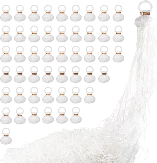 50pack No Mess Streamers,Romantic White Confetti Poppers for Wedding Toss,Hand Throw Party Poppers For Engagement Birthday Party,Graduation,Christmas,New year Celebrations(White,50pcs)