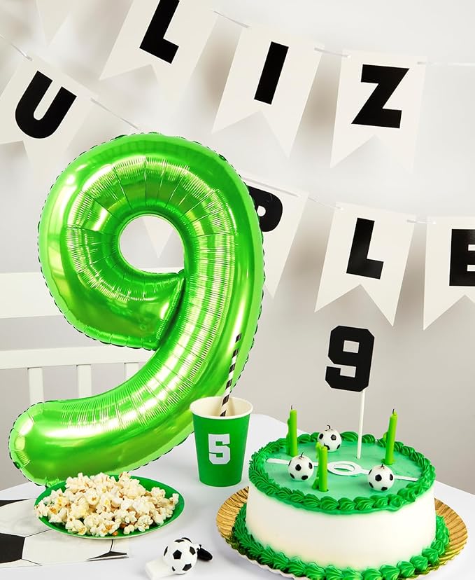 40 inch Number Balloon 0-9 Green Large Number 9 Balloons,Digital Balloons for Birthday Party Celebration Decorations Supplies, Helium Foil Number Balloons for Wedding Anniversary