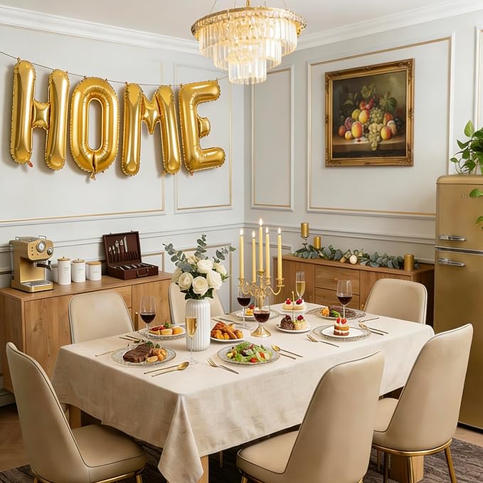 40 Inch Gold HOME Balloon Letters, HOME Letter Balloon for Housewarming Party Decorations, Large Metallic Gold New Home Welcome Balloons Banner for House Warming, Homecoming Party Decor