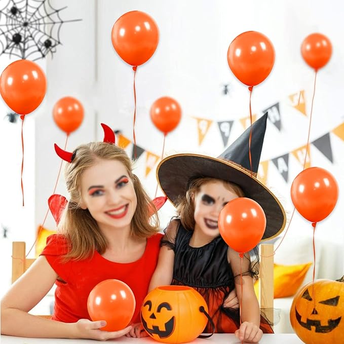 Orange Balloons 110Pcs, 5 Inch Small Latex Party Balloons, Mini Thick Orange Balloons for Birthday Wedding Baby Shower Decorations.