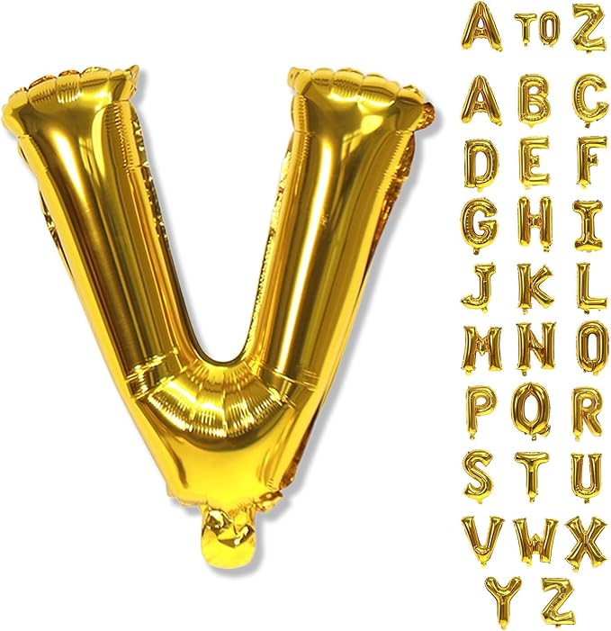 Gold Alphabet Balloons, 40 Inch Custom Name Balloons, Self Inflating Helium Foil Letters for Men Birthday Party Decorations