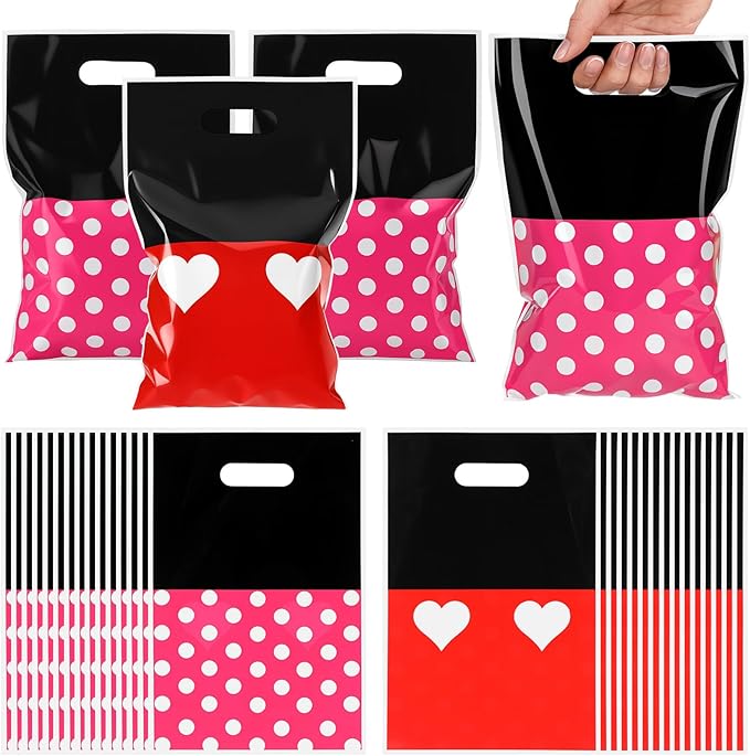 Eccliy 30 Pcs Cartoon Mouse Theme Party Favor Bags Mouse Candy Snack Treat Gift Bags For Birthday Party Decoration Supplies