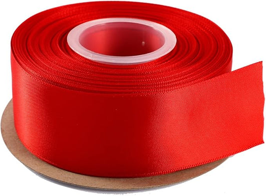 ITIsparkle 11/2" Inch Double Faced Satin Ribbon 25 Yards-Roll Set for Gift Wrapping Party Favor Hair Braids Hair Bow Baby Shower Decoration Floral Arrangement Craft Supplies, Red Ribbon