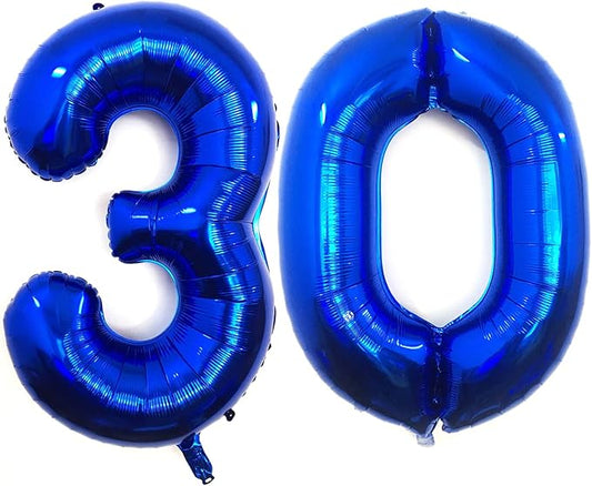 40 Inch Navy Blue 30 Number Balloons Giant Jumbo Huge 30 Foil Mylar Helium Number Digital Balloons Dark Blue Birthday Mylar Digital Balloons Dirty 30th Birthday Party 30th Anniversary Events Party