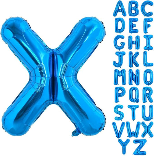 TONIFUL 40 Inch Large Blue Letter X Balloons Giant Alphabet Letter Balloons,Foil Mylar Big Balloons for 2026 Graduation Birthday Party Anniversary New Year Graduation Supplies Decorations