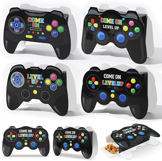 Lonfliness 24Packs Video Game Party Boxes Craft Kit Gaming Shaped Gifts Bags Game on Theme Treat Candy Goodie Cardboard Boxes for Gamer Party Favor Birthday Decorations Supplies Adult 7.1x4.7x2inch