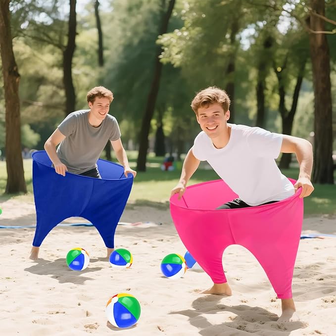 Granny Pants Yard Game Freaky Party Games Pants with Bouncy Balls and Air Pump Oversized Granny Pants Outdoor Game for Adults and Family Interactive Throwing Game for Group Gatherings