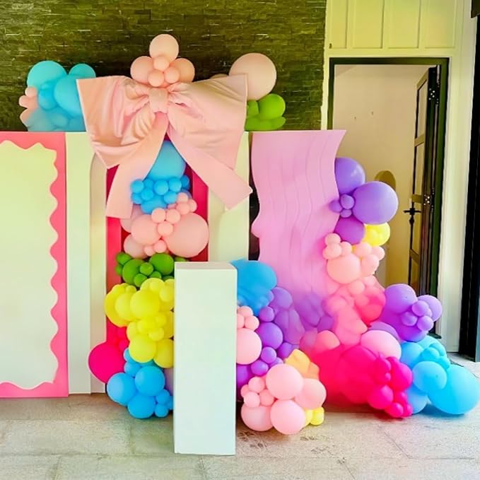 Colorful Rainbow Balloons Assorted Pink Blue Yellow Green Balloons 60PCS 12INCH Hot Pink Pastel Purple Light Blue Latex Helium Balloon for Arch Birthday Party Decorations Baby Shower