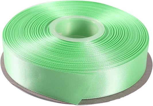 ITIsparkle 1" Inch Double Faced Satin Ribbon 50 Yards-Roll Set for Gift Wrapping Scrap Books Party Favor Hair Braids Baby Shower Decoration Floral Arrangement Craft Supplies, Aqua Ribbon