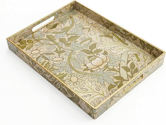 AGIOTA Coffee Table Trays for Living Room Serving Tray with Handles, Modern Large Tray for Ottoman Coffee Table
