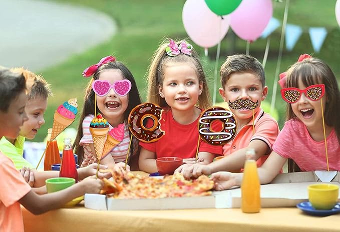 Zyozique 20 Pcs Donut Photo Booth Props,Donut Time for Girl Doughnut Birthday Party Supplies/Donut Birthday Party Supplies,Donut Photo Booth Props for Girls,Birthday Party,Baby Shower