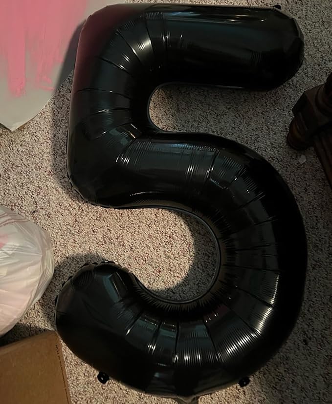 40 inch Number Balloon 0-9 Black Large Number 5 Balloons,Digital Balloons for Birthday Party Celebration Decorations Supplies, Helium Foil Number Balloons for Wedding Anniversary