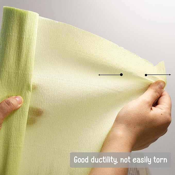 chaekoy 6 Rolls Crepe Paper Streamers, 10 Inch x 8 Feet Flower Making Kits with Floral Tape and Stem Wire for Birthday Party Wedding