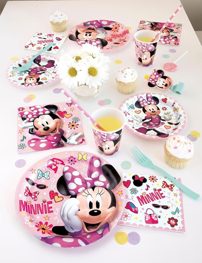 Multicolor Paper Disney Iconic Minnie Mouse Cups (9oz) 8 Count - Perfect for Birthdays & Celebrations, Stand Out & Delight Your Guests