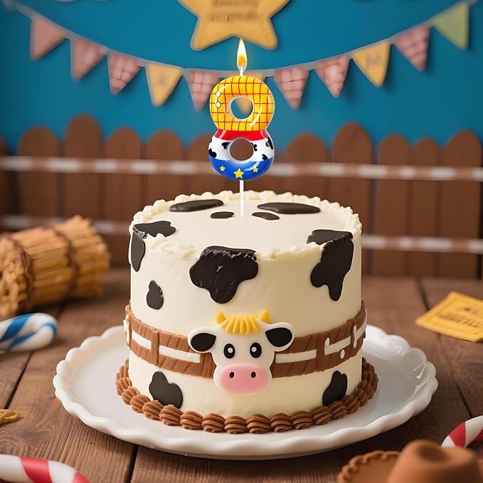 Toys Inspired Game Birthday Number Candles, Cartoon Story Number Candles, Cartoon Cake Decorations, Birthday Decoration Supplies, Suitable for Boys and Girls Party Celebrations (8)