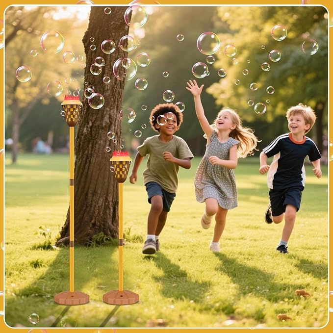 Bubble Machine for Kids, Garden Lamp Bubble Toy with Colorful Lighting and Music for Toddlers, Rechargable Bubbles Blower Maker Outdoor Toys for Halloween Birthday Christmas Party