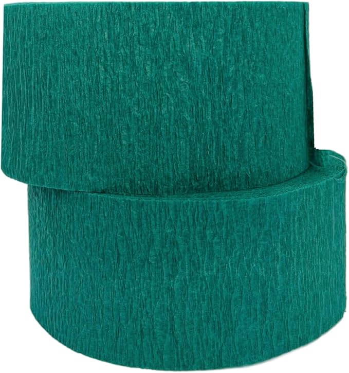 TEAL Crepe Paper Streamers, 2 ROLLS, 145 FT TOTAL, MADE IN USA!