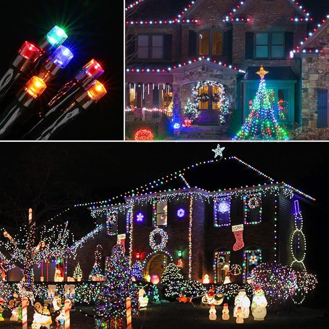 Toodour Multicolor 82ft 200 LED Christmas String Lights with 8 Modes, Timer, Low Voltage Indoor Fairy Twinkle Lights for Home, Garden, Party, Holiday, Tree, Christmas Decorations