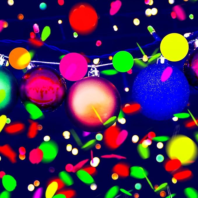 Deekin 10000 Pieces Neon Confetti 5 Colors Confetti Party Table Decor Fluorescent Neon Party Supplies Glow in The Dark Paper Tissue Paper for Birthday, Wedding Supplies(Round Style)