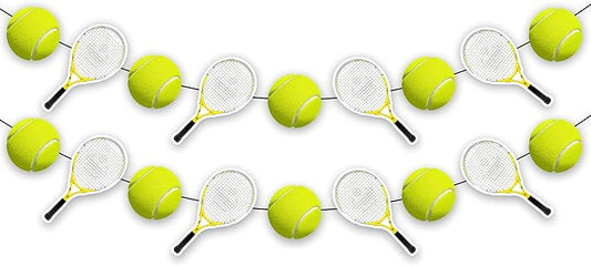Tennis Garland Decoration – Sports Theme Birthday Party Supplies – Green & Yellow Tennis Ball Banner for Adults – Tennis Party Décor for Birthday, Sports Events, Celebrations & Team Gatherings