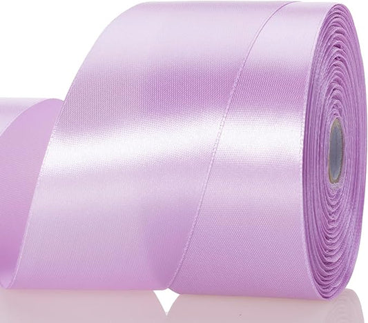 YASEO 2 Inch Lilac Solid Satin Ribbon, 50 Yards Craft Fabric Ribbon for Gift Wrapping Floral Bouquets Wedding Party Decoration