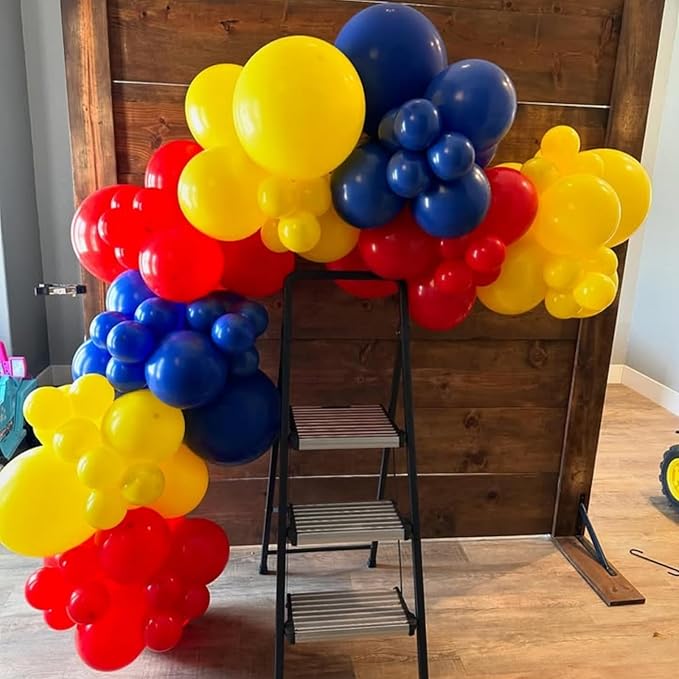 Blue Red Yellow Balloons Royal Blue Yellow Red Balloons for Puppy Party Decorations 60PCS 12INCH Helium Latex Balloon for Arch Carnival Circus Birthday Supplies