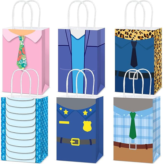 12Pcs Cartoon Animal Party Favor Bags City Animal Birthday Decoration Cute Animals Paper Gift Bags with Handles Cartoon Goodie Candy Treat Bag for Kids Jungle Safari Birthday Movie Fans Party Supplies