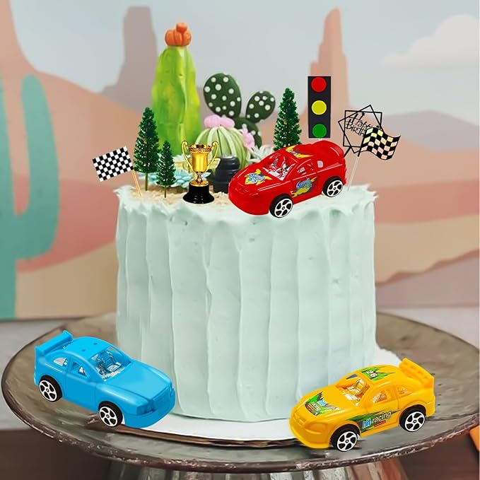 MEMOVAN Racing Car Cake Decorations 38pcs Racing Car Cake Topper Birthday Cake Decoration for Boy's Kids Racing Car Theme Birthday Supplies Party Favors