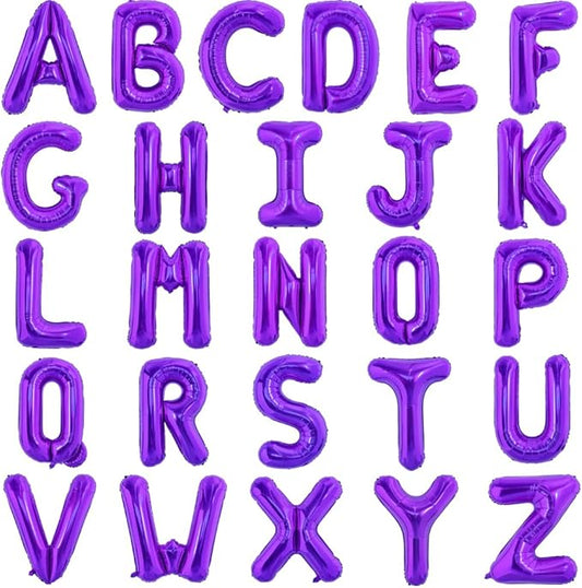 TONIFUL 52 Pieces 16 Inch Purple Letter A-Z Balloons,Custom Phrase Mylar Foil Alphabet Letter DIY Personalized Phrase Banner for Birthday Anniversary Celebration Graduation Party Supplies Decoration