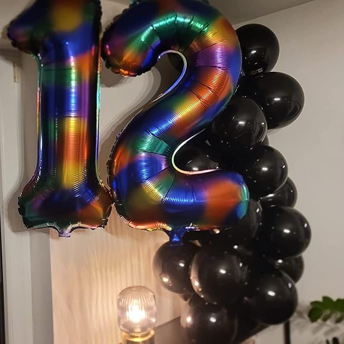 Black Latex Balloons 100 Pack 12 Inch Black Round Helium Balloons Party Balloons for Birthday Themed Wedding Graduation New Year Backdrop Decorations