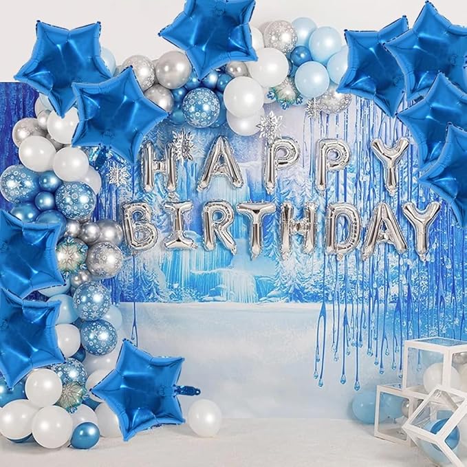 TONIFUL 30Pcs 18 Inch Large Blue Star Shape Foil Balloons Big Blue Stars Helium Mylar Ballons for Birthday Wedding Baby Shower Anniversary Engagement Party Decorations Supplies