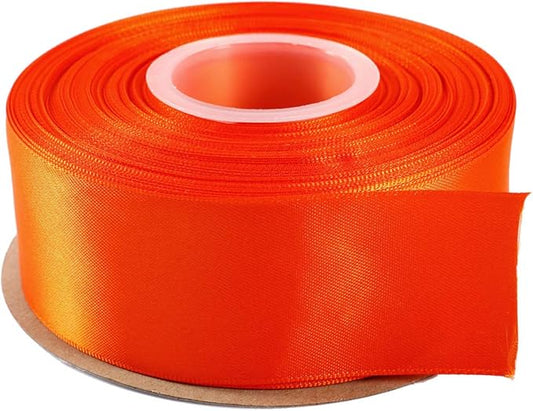 ITIsparkle 11/2" Inch Double Faced Satin Ribbon 25 Yards-Roll Set for Gift Wrapping Party Favor Hair Braids Hair Bow Baby Shower Decoration Floral Arrangement Craft Supplies, Tarrid Orange Ribbon
