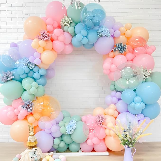 Voircoloria 110pcs Pastel Balloons 12inch Macaron Latex Party Balloons for Graduation, Easter, Wedding, Birthday, Bridal Shower, Rainbow Party, Baby Shower, Anniversary Party Decorations