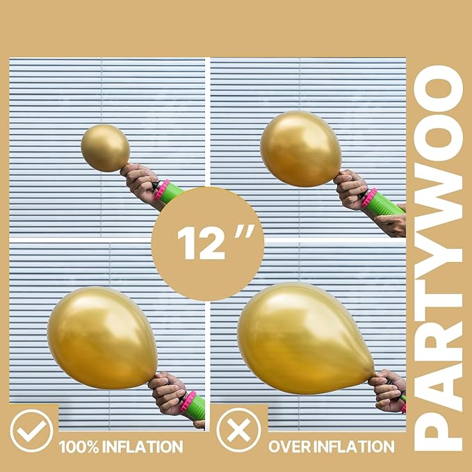 PartyWoo Metallic Balloons 66pcs 12 Inch Metallic Blue Silver Gold Purple Pink Green Rose Gold Latex Balloons for Baby Shower Wedding Engagement Unicorn Rainbow Birthday Party Decorations